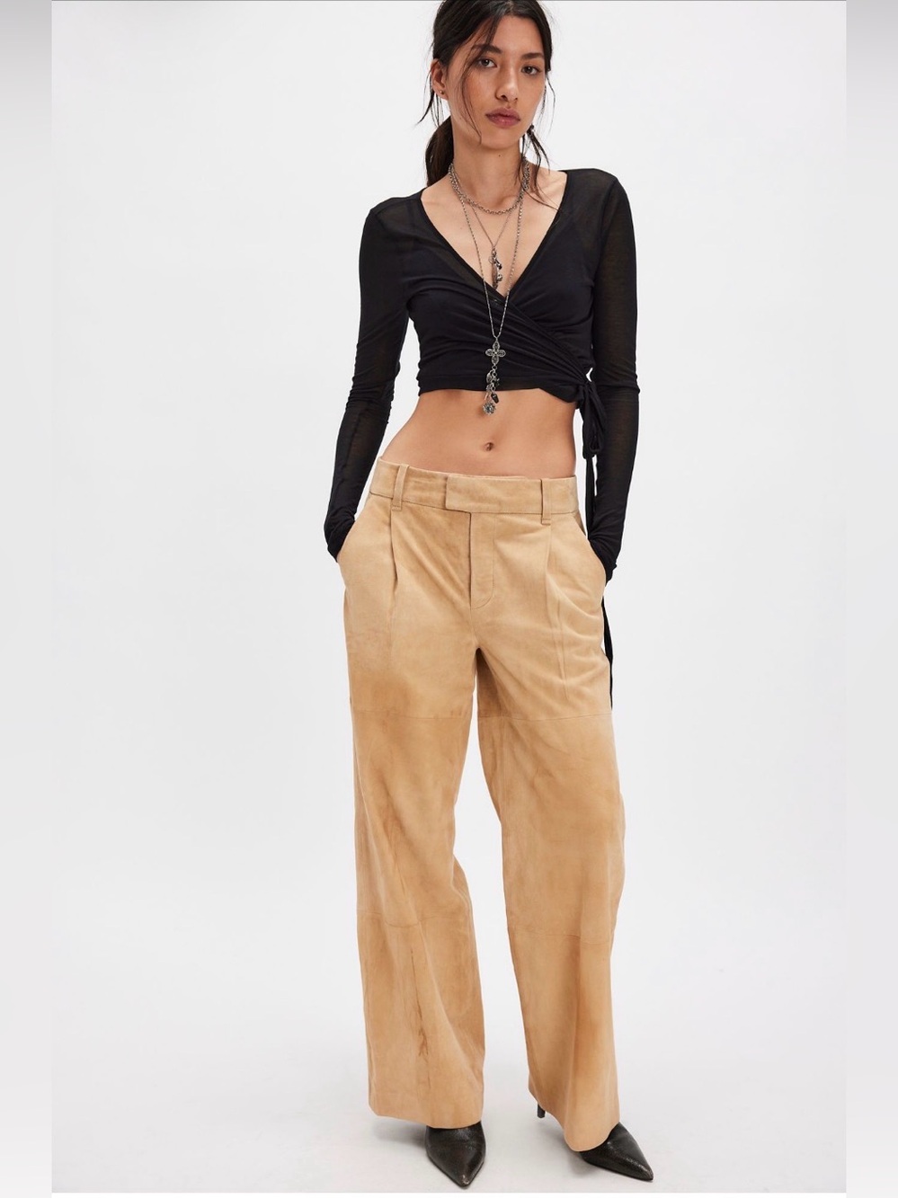 NWOT Free People Skyler Suede Trousers